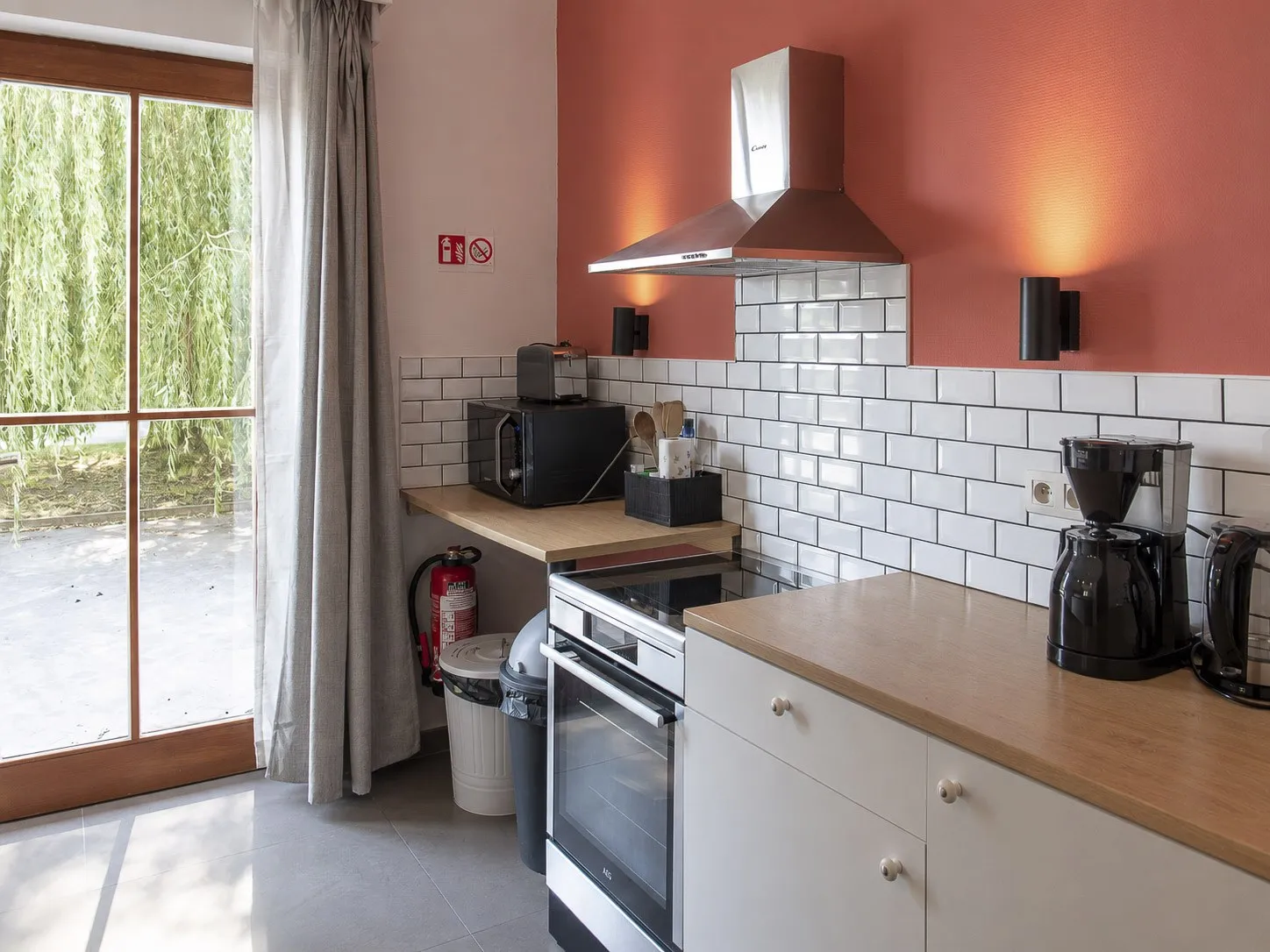 Kitchen with glazed door